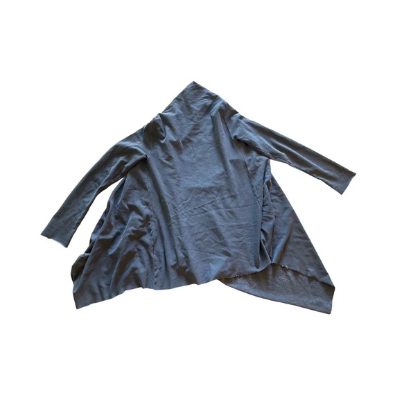 Women XS S Splendid Gray Drape Open Front Tunic Sweater Coat Jacket One Button - Picture 3 of 4